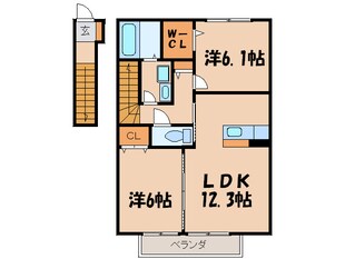 ハイツアムールAの物件間取画像